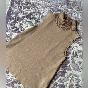 Beige Zara Turtleneck Sleeveless Sweater - Size Small
